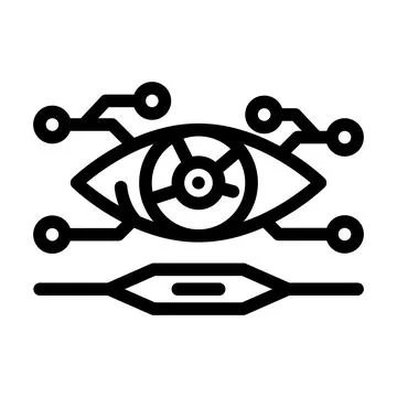 Future focused tech enthusiast line icon vector illustration Stock Illustration