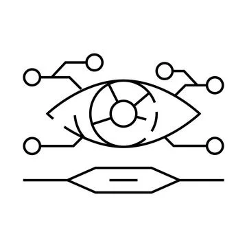 Future focused tech enthusiast line icon vector illustration Stock Illustration
