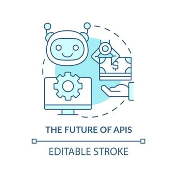 Future of FPIs turquoise concept icon Stock Illustration