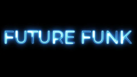 Future Funk Neon Text Animation | Retro Groove Visual Loop Video stock 320880243