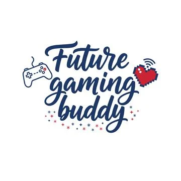 Future gaming buddy with controller and heart pixel art design Stock Illustration