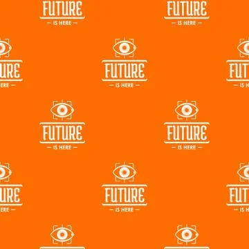 Future glasses pattern vector orange Stock Illustration