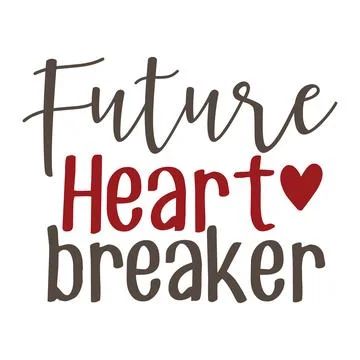 Future heart breaken typography t-shirt design, tee print, t-shirt design Stock Illustration