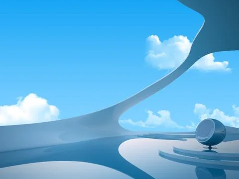 The future is here interior series(stylish openspace on the top nearby sky) Stock Illustration