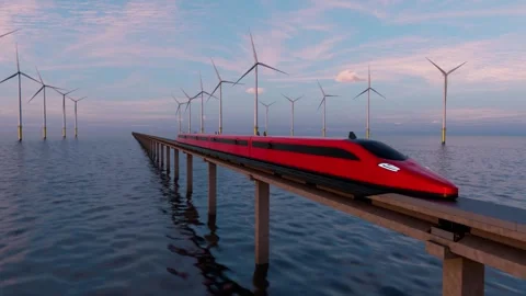 Future. High-speed maglev train. Stock Footage 264575528