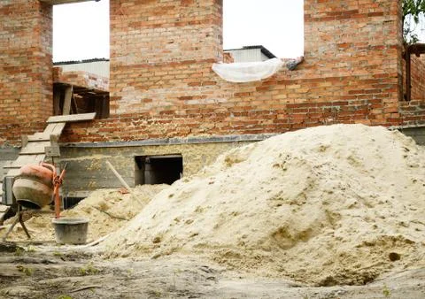 Future House Under Construction in Ukraine Stock Photos