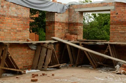 Future House Under Construction in Ukraine Stock Photos