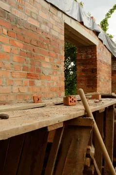 Future House Under Construction in Ukraine Stock Photos
