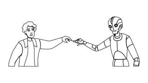 Future human computer interaction vector Stock Illustration