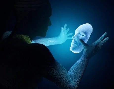 Future human technology and face, intelligent recognition Stock Illustration