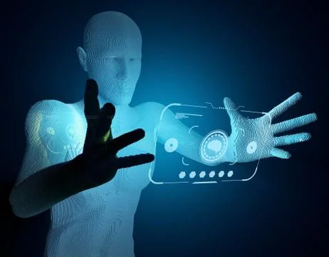 Future human technology and technology icons, data technology 스톡 일러스트