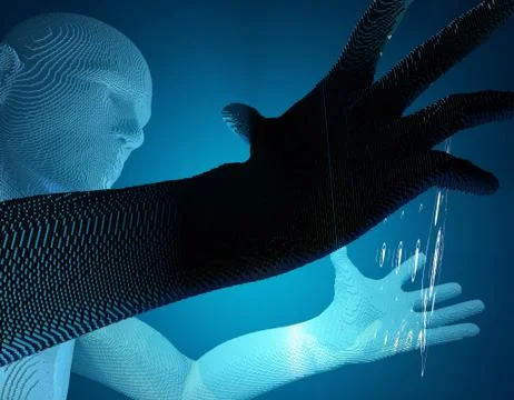 Future human technology and technology icons, data technology Stockillustratie