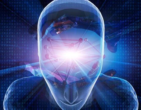 Future human technology, brain and network, intelligent system Illustrazione stock