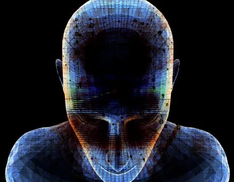 Future human technology, brain, intelligent system Illustrazione stock
