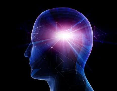 Future human technology, brain, intelligent system Stock Illustration