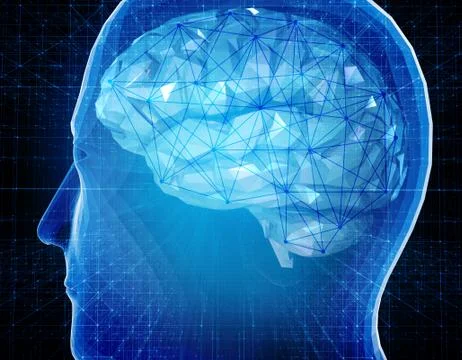 Future human technology, brain, intelligent system Stock Illustration