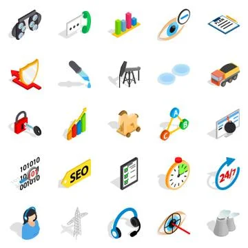 Future icons set, isometric style イラスト素材