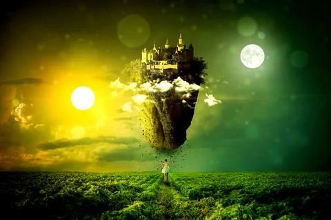 Future illustration on another planet Stock Illustration