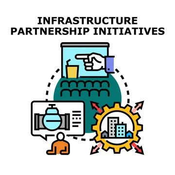 Future infrastructure partnership initiatives developing new projects イラスト素材
