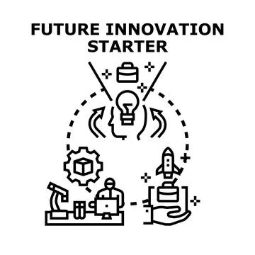 Future innovation starter concept developing new business ideas Stock Illustration