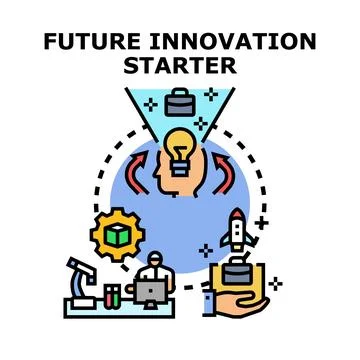 Future innovation starter concept developing new business ideas Stock Illustration
