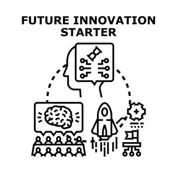 Future innovation startup developing new creative project ideas Stock Illustration