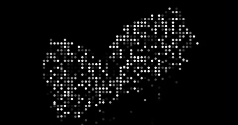 Future inspired generative circle abstraction of Yemen map Stock Footage 317545642