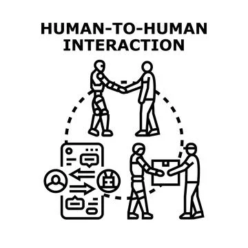 Future interaction combining artificial intelligence and human collaboration イラスト素材