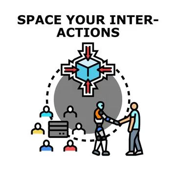 Future interaction development with artificial intelligence collaboration Stock Illustration