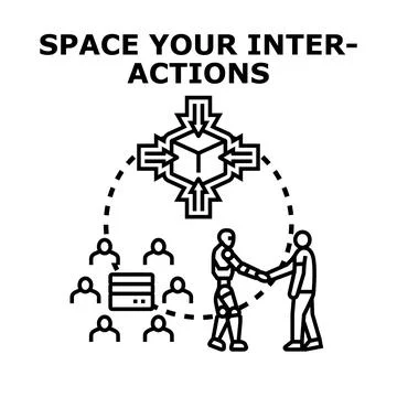 Future interaction development with artificial intelligence collaboration Stock Illustration