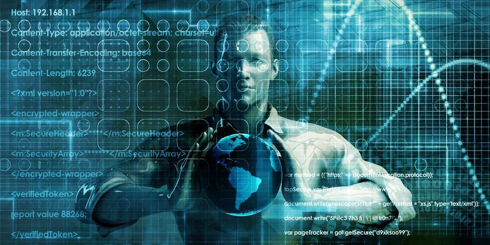 Future Interactive Screen Stock Illustration