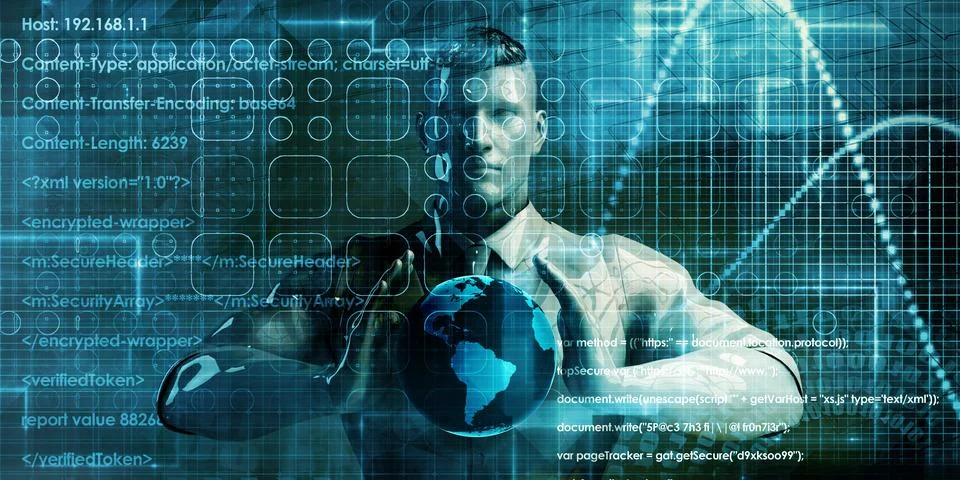 Future Interactive Screen Stock Illustration