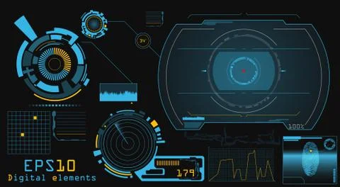 Future Interface. Digital elements Stock Illustration