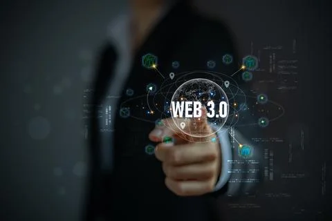 The Future of the Internet, Made Possible by Blockchain. Stock Photos