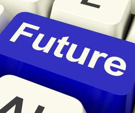 Future key showing prediction forecasting or prophecy Stock Illustration