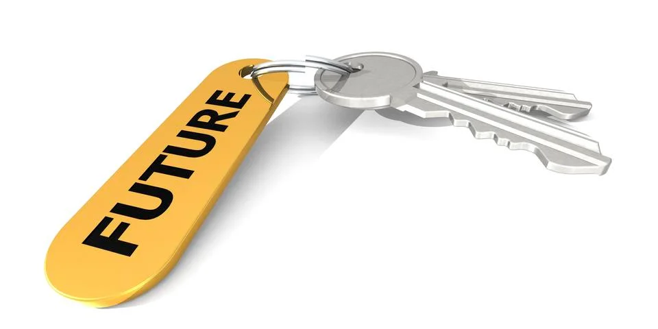Future label attached to the keys Stock Illustration