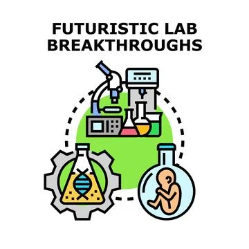 Future laboratory breakthroughs developing genetic engineering and human cl.. Stock Illustration