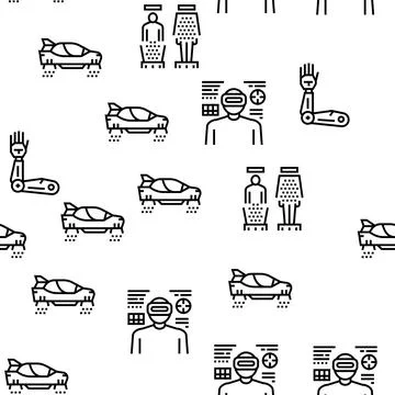 Future Life Devices Vector Seamless Pattern 스톡 일러스트