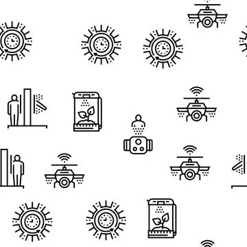 Future Life Devices Vector Seamless Pattern Stock Illustration