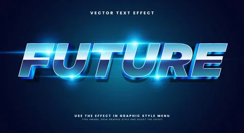 Future lighting Style 3D editable text effect Template Stock Illustration