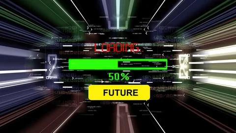 Future loading progress bar on the screen Foto stock