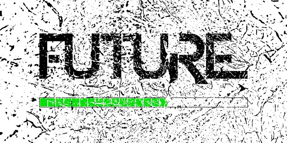 Future loading, progress bar, techno design, rough texture. Illustrazione stock