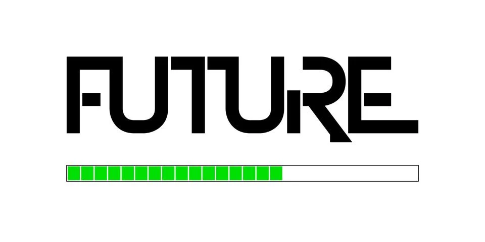Future loading, progress bar, techno design, rough texture. Illustrazione stock