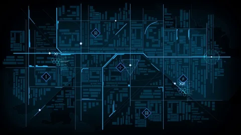 Future Map - Sci-Fi - HUD Stock Footage 82963847