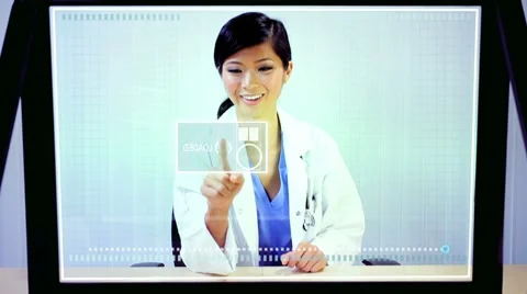 Future Medical Research Touchscreen Technology Stock Footage