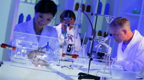 Future Medical Research Using CG Touchscreen Technology Stock Footage 12500942