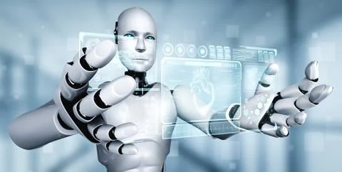 Future medical technology controlled by AI robot using machine learning 스톡 일러스트