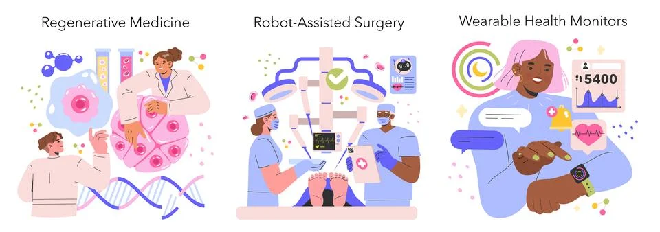 Future Medicine. Flat Vector Illustration Stock Illustration
