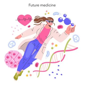 Future Medicine. Flat Vector Illustration イラスト素材