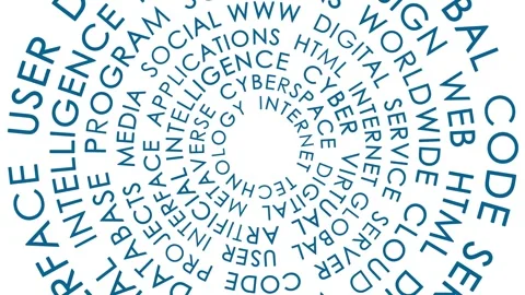 Future metaverse circle word cloud animation Stock Footage 333214892